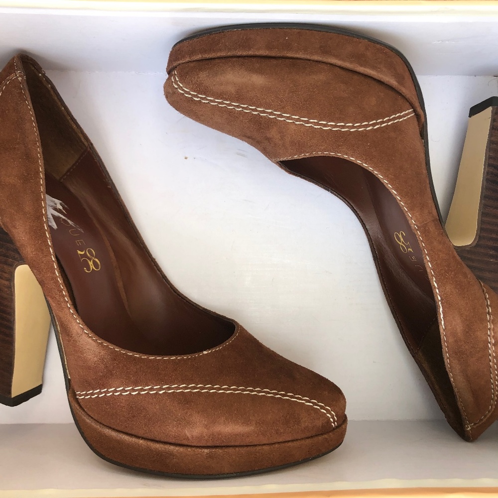 Boutique 58  Brown Suede Heels